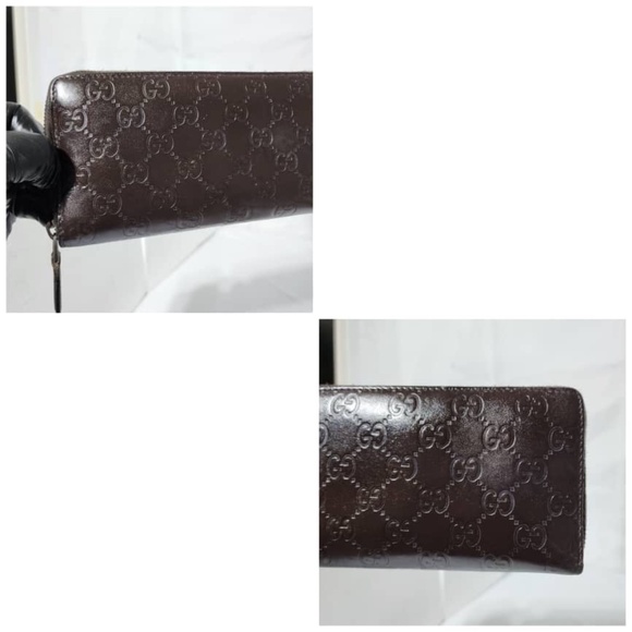 Authentic Gucci Signature Continental Zip Around Leather Wallet Chocolate Brown - Picture 5 of 13
